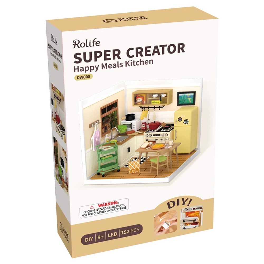 Rolife Super Creator Happy Meals Kitchen DIY Miniature Kit